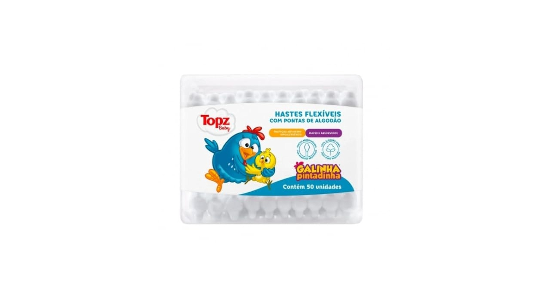 HASTES TOPZ BABY COM 50UN GALINHA PINTADINHA