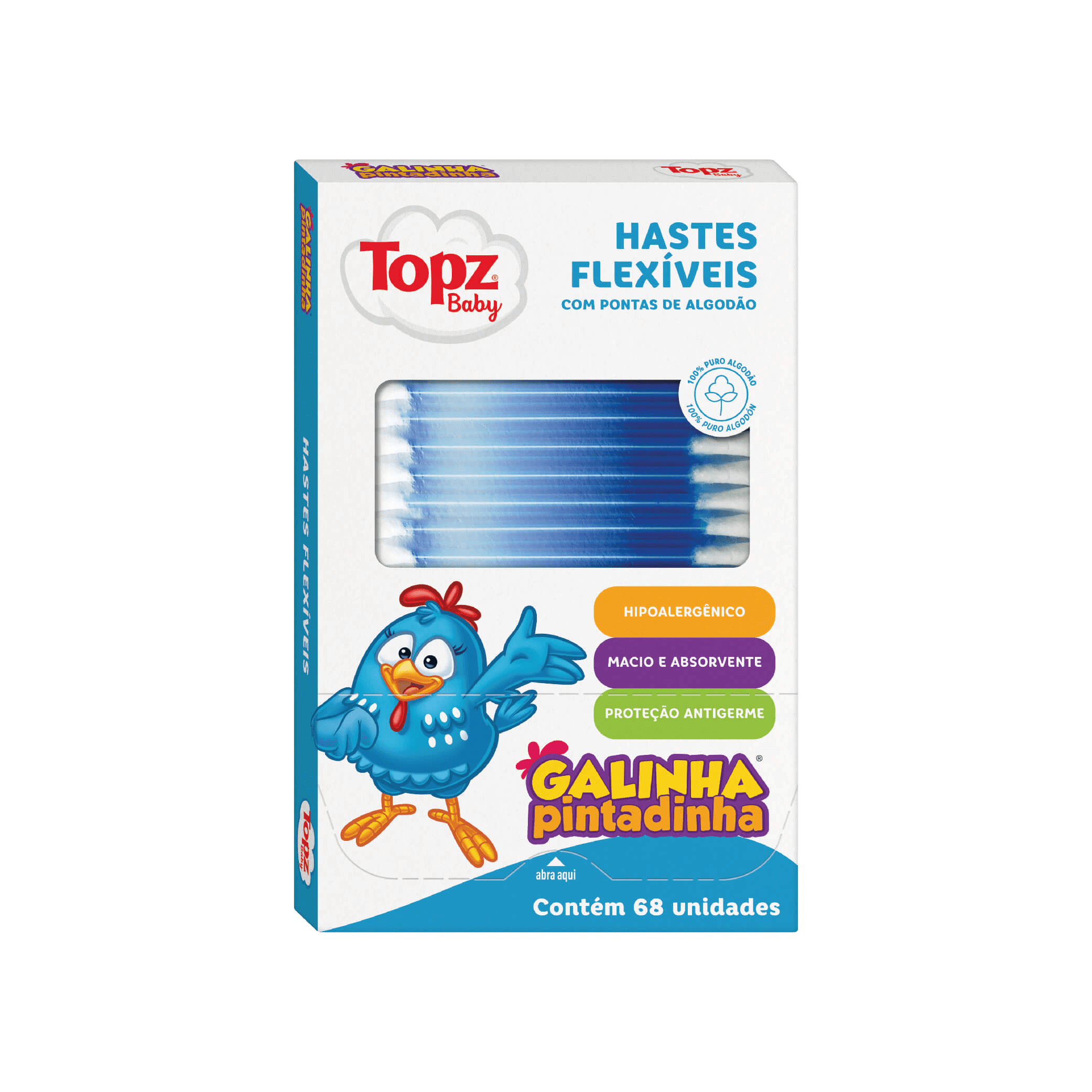 HASTES FLEXIVEIS TOPZ BABY COM 68UN GALINHA PINTADINHA