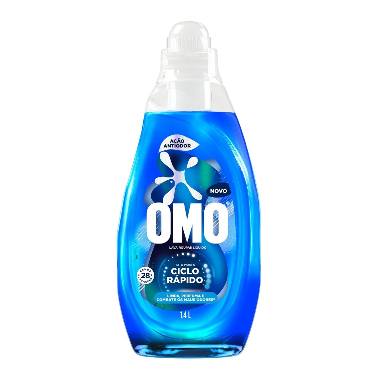 DETERGE LIQUIDO OMO CICLO RAPIDO 1,4L ACAO ANTIODOR