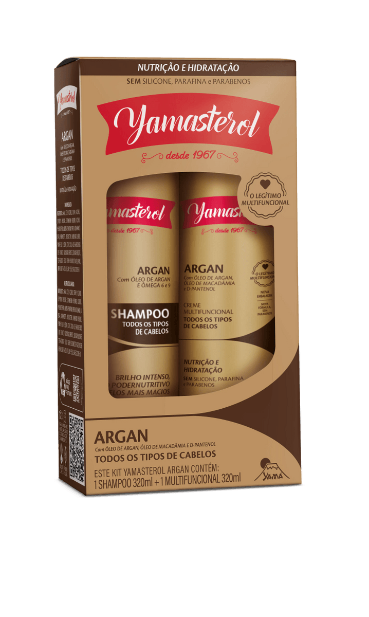 SHAMPOO + CREME MULTIFUNCINAL YAMASTEROL 200ML ARGAN