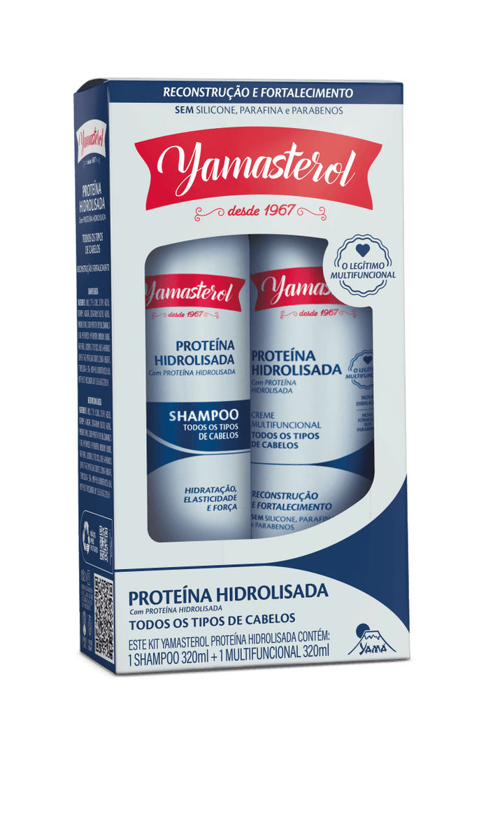 SHAMPOO + CREME MULTIFUNCINAL YAMASTEROL 200ML PROTECAO HIDROLISADA