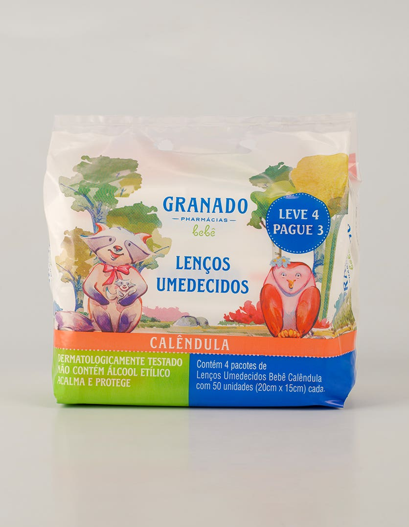LENCO UMEDECIDO GRANADO BEBE 50UN L4 P3 CALENDULA