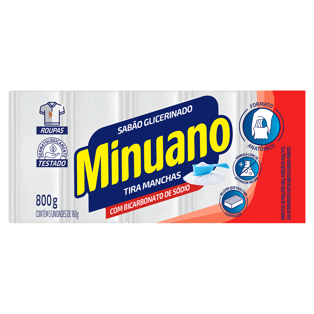 SABAO BARRA MINUANO 5X160G TIRA MANCHAS - BRANCO