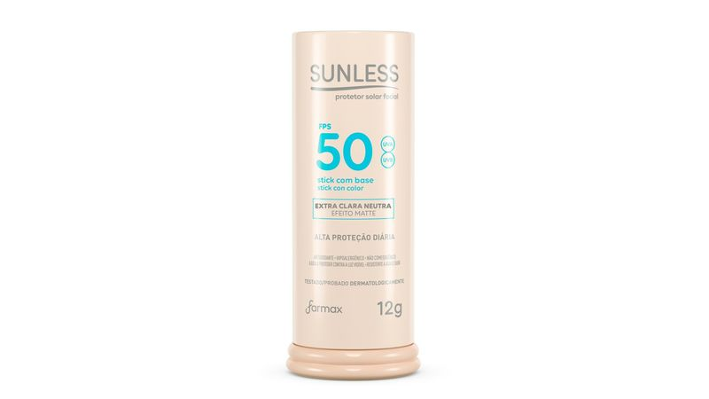PROTETOR SOLAR SUNLESS STICK FPS50 12G EXTRA CLARA NEUTRA