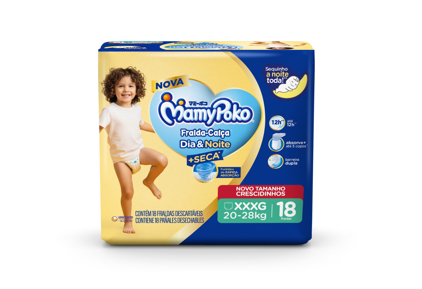 FRALDA MAMYPOKO CALCA DIA E NOITE JUMBO XXXG COM 18UN