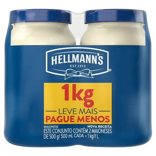 MAIONESE HELLMANNS 500G LEVE + PAGUE - COM 2UN POTE