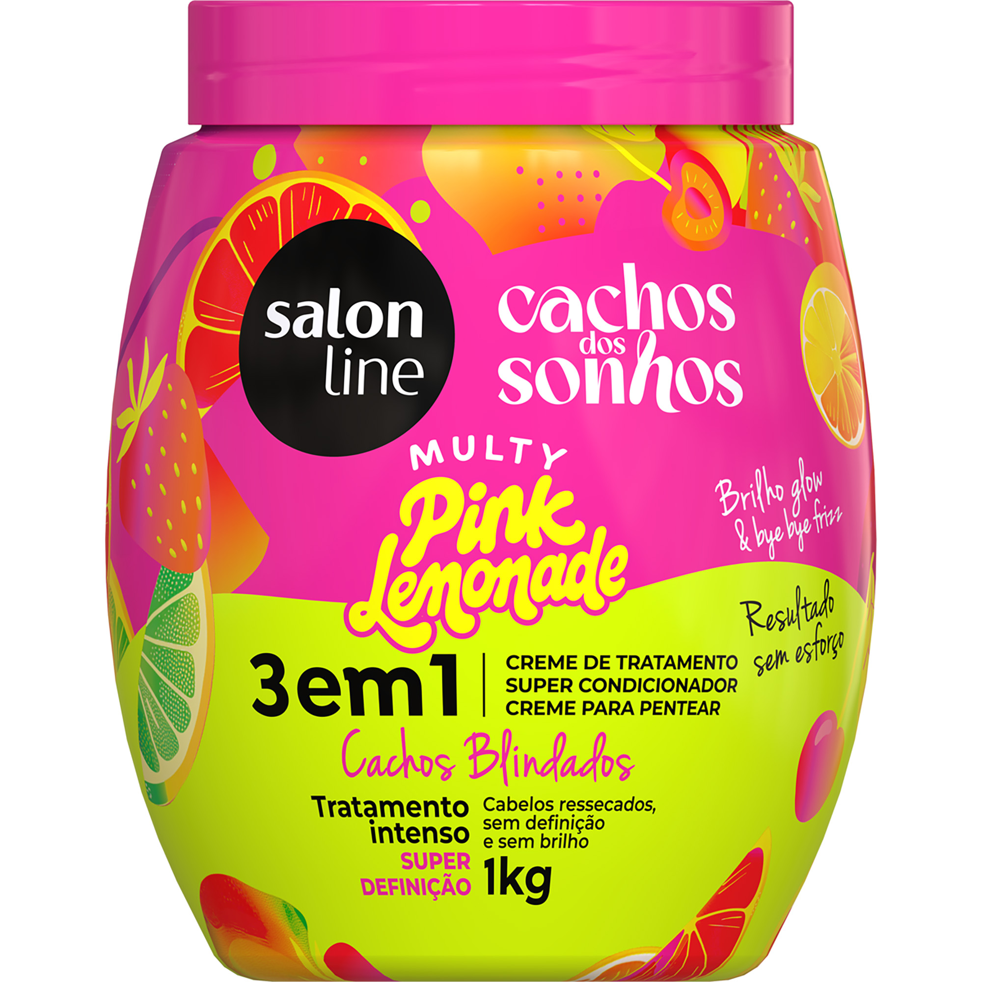CREME DE TRATAMENTO SALON LINE CACHOS DOS SONHOS 1KG PINK LEMONADE