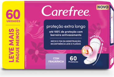 PROTETOR CAREFREE COM 60UN EXTRA LONGO COM FRAGRANCIA
