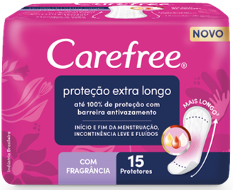 PROTETOR CAREFREE COM 15 UN EXTRA LONGO COM FRAGRANCIA