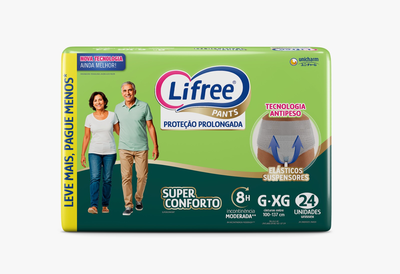 FRALDA LIFREE CALCA SUPER COMFORTO HIPER COM 24 G/XG