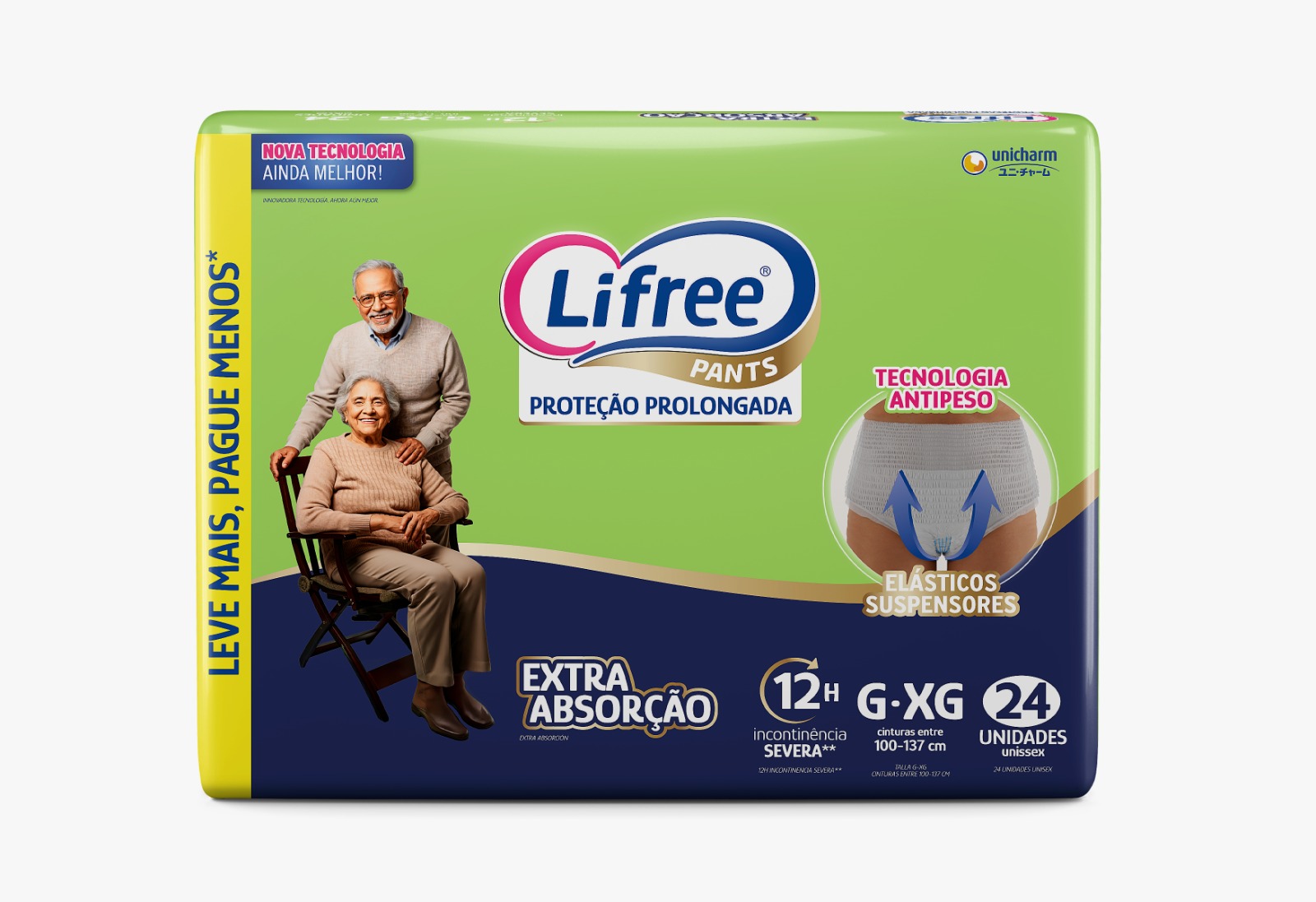 FRALDA LIFREE CALCA EXTRA ABSORCAO HIPER COM 24 G/XG