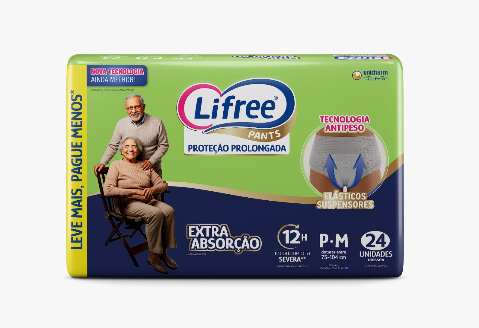 FRALDA LIFREE CALCA EXTRA ABSORCAO HIPER COM 24 P/M