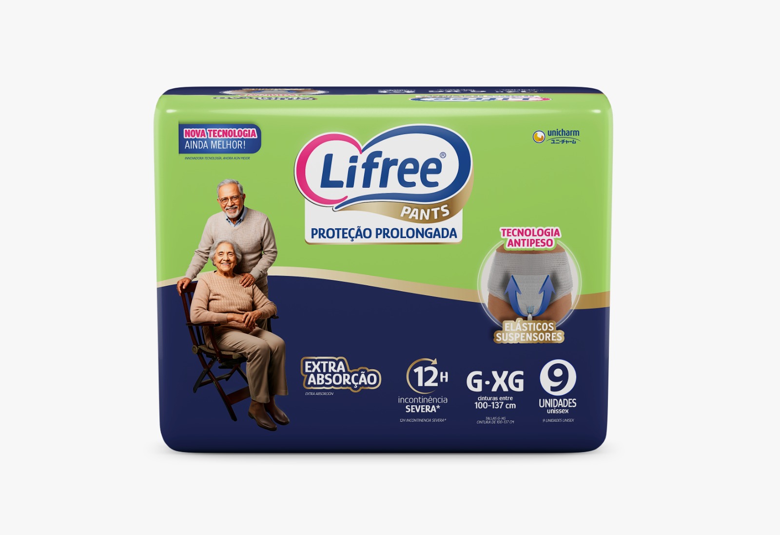 FRALDA LIFREE CALCA EXTRA ABSORCAO COM 9 G/XG