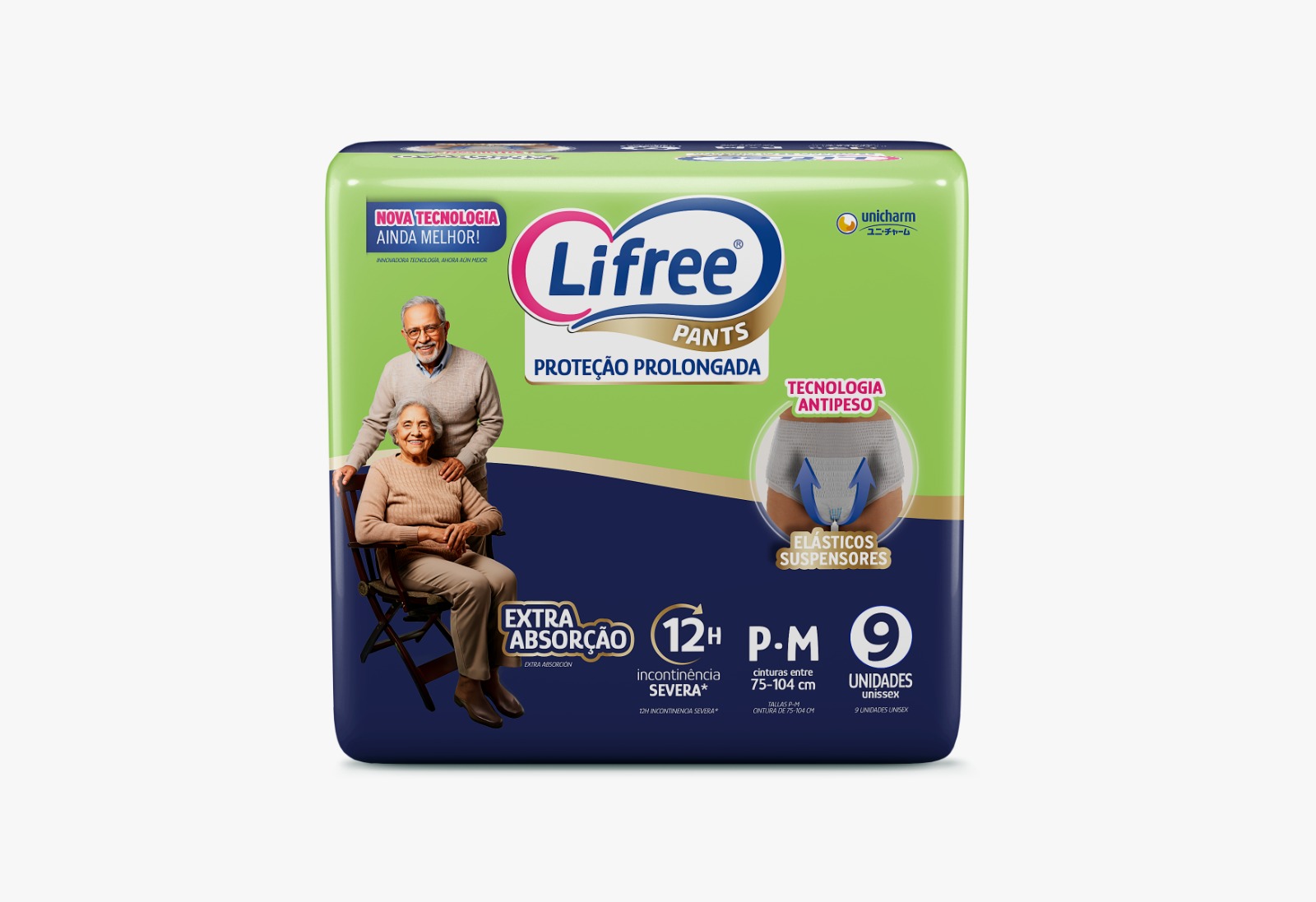 FRALDA LIFREE CALCA EXTRA ABSORCAO COM 9 P/M