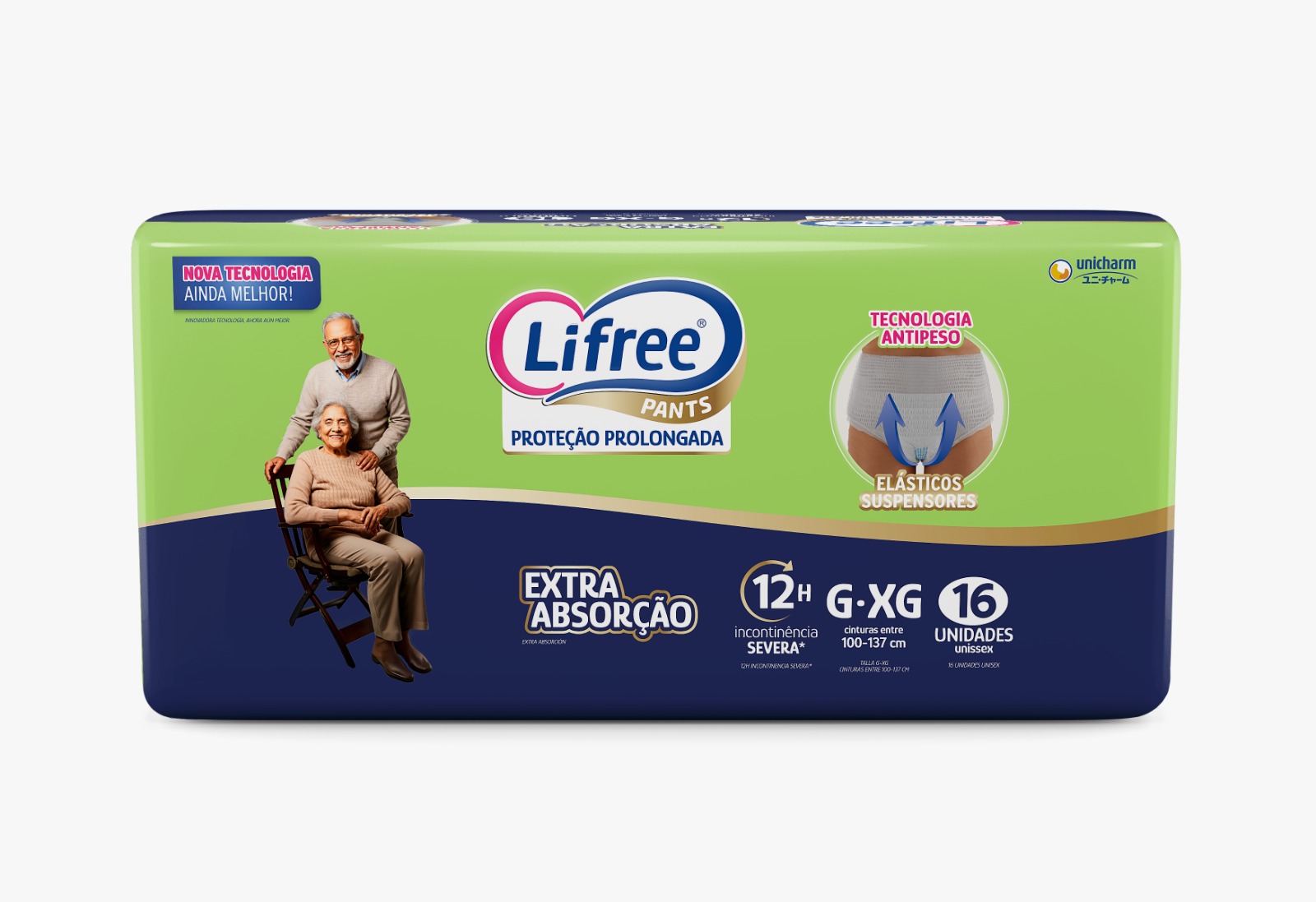 FRALDA LIFREE CALCA EXTRA ABSORCAO JUMBO COM 16 G/XG