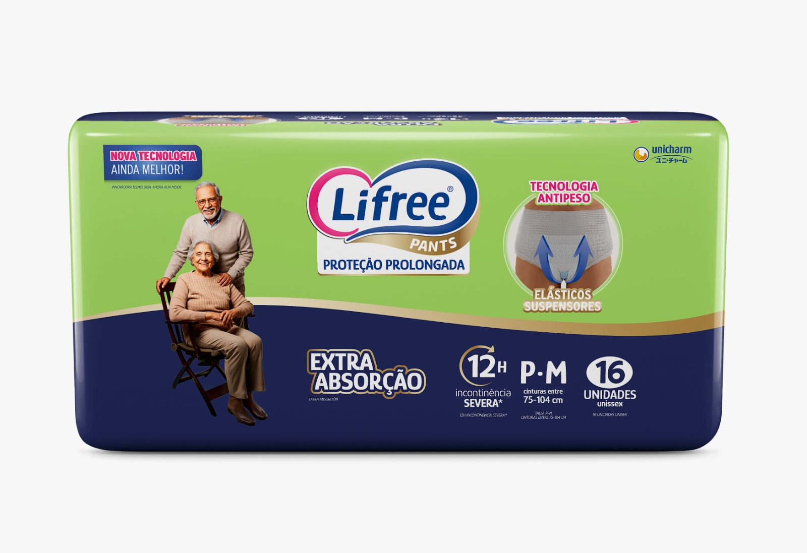 FRALDA LIFREE CALCA EXTRA ABSORCAO JUMBO COM 16 P/M