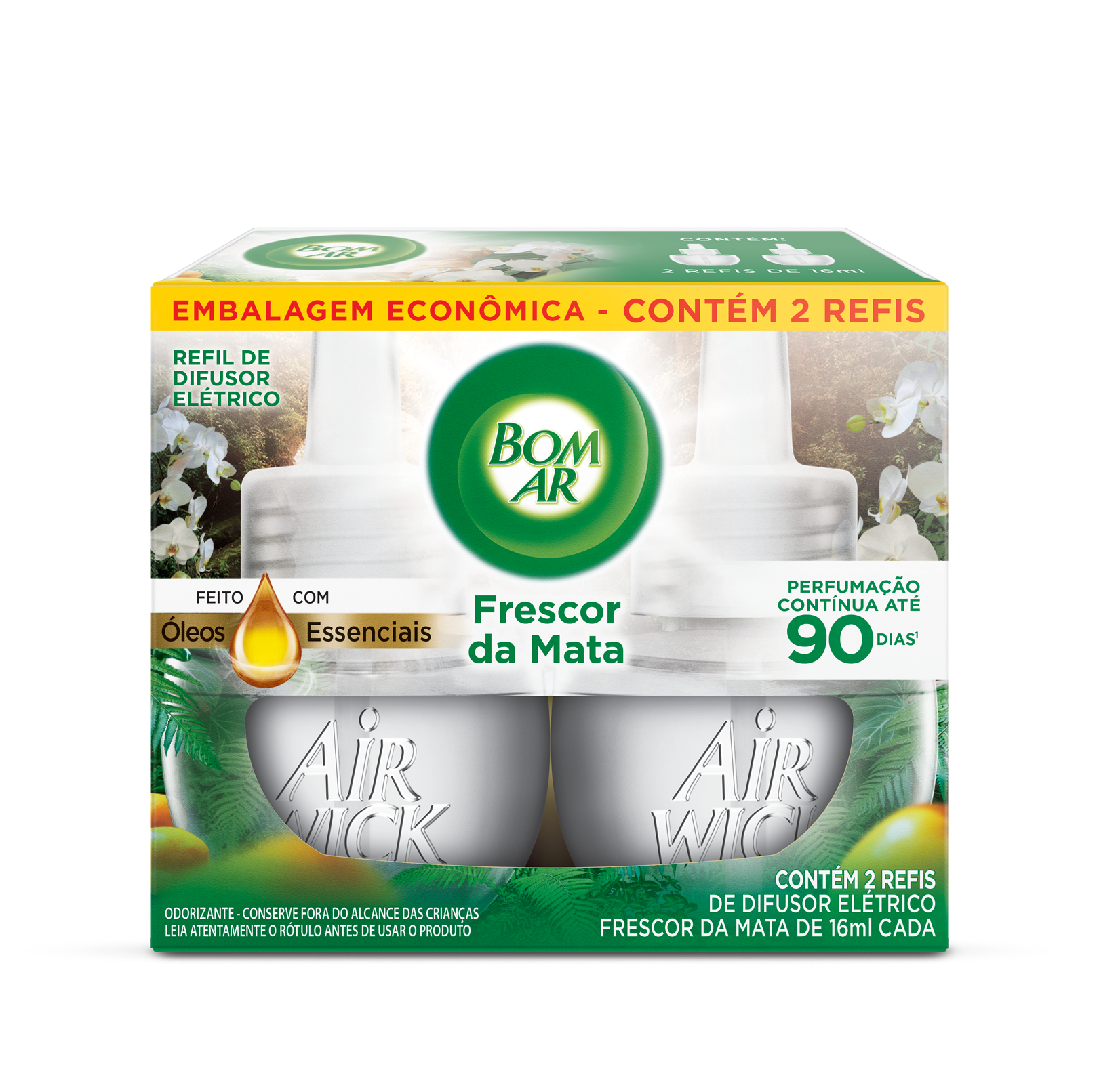 BOM AR AIR WICK ELET REFIL COM 2UN 16ML FRESCOR DA MATA