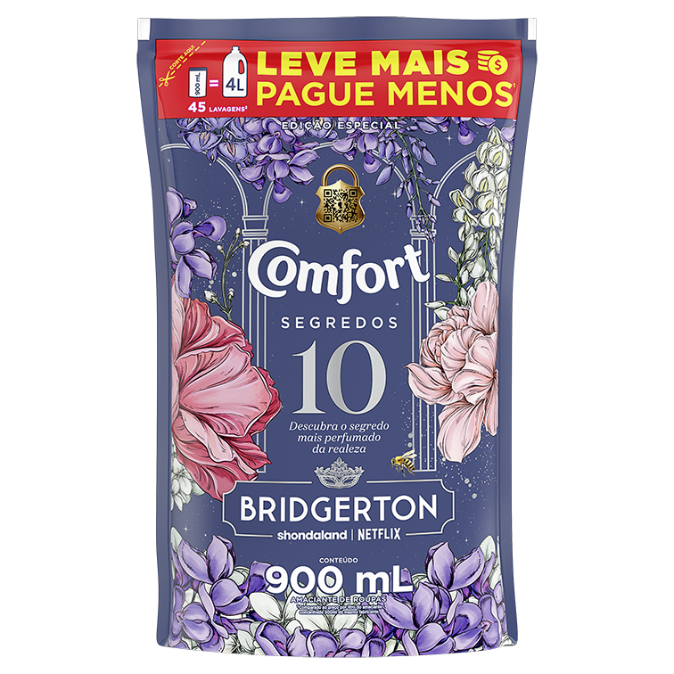 AMACIANTE COMFORT CONCENTRADO REFIL 900ML SEGREDOS 10 BRIDGERTON