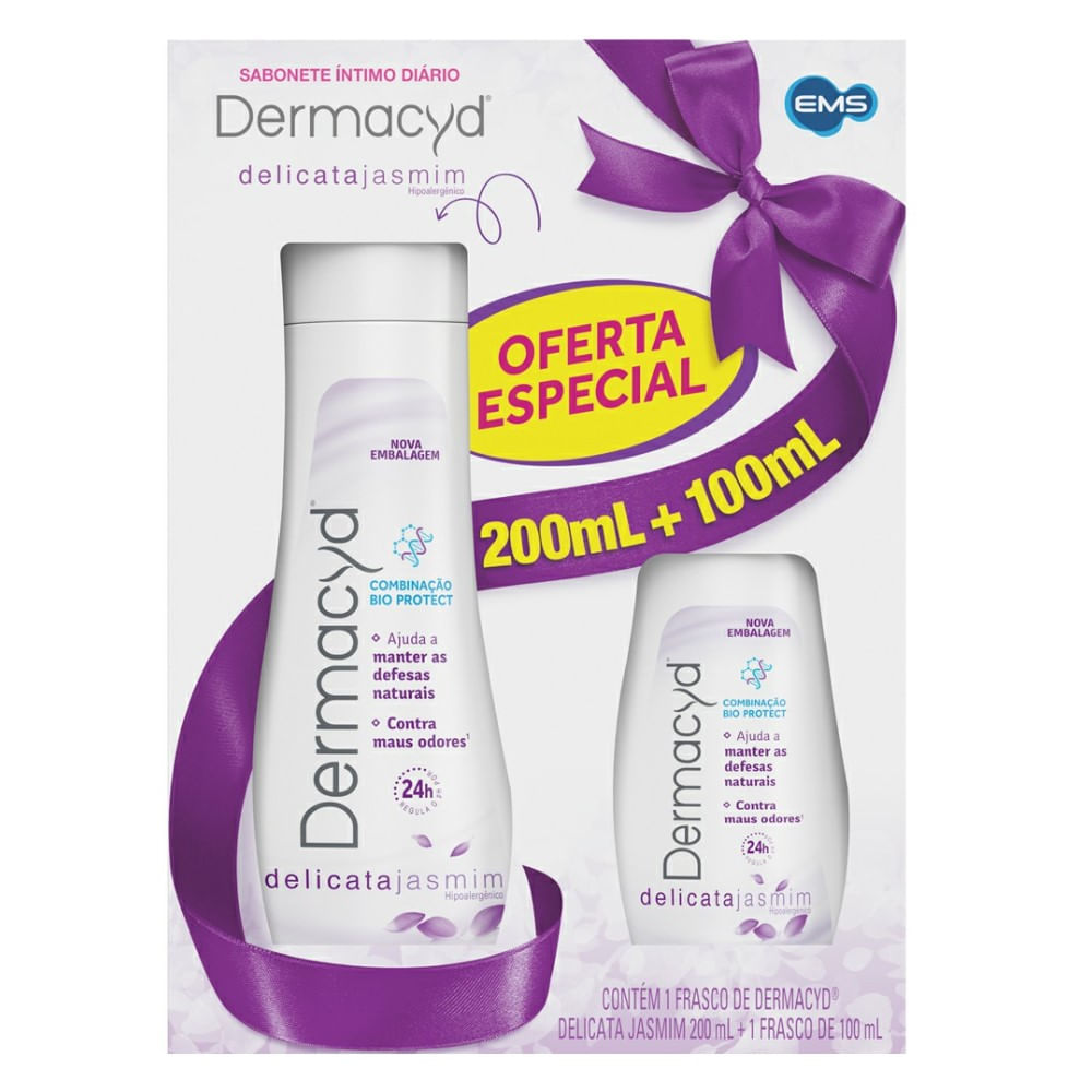 SABONETE LIQUIDO INTIMO DERMACYD 200ML+100ML. DELICATA