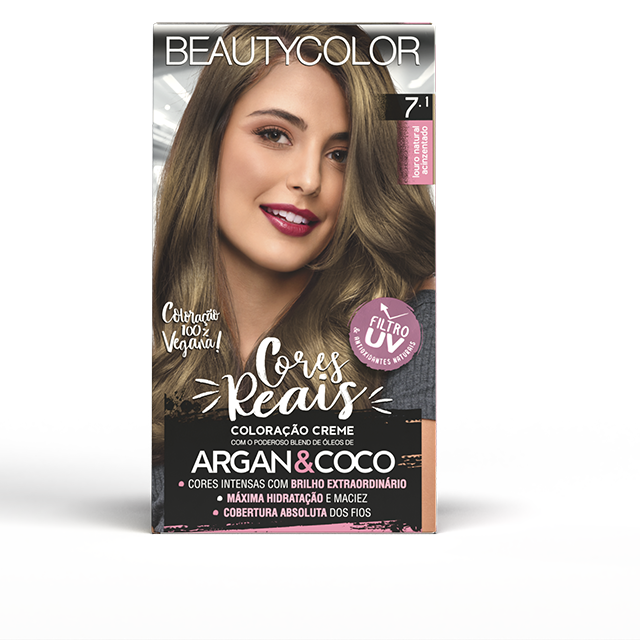COLORACAO BEAUTYCOLOR KIT 7.1 LOURO NATURAL ACINZENTADO