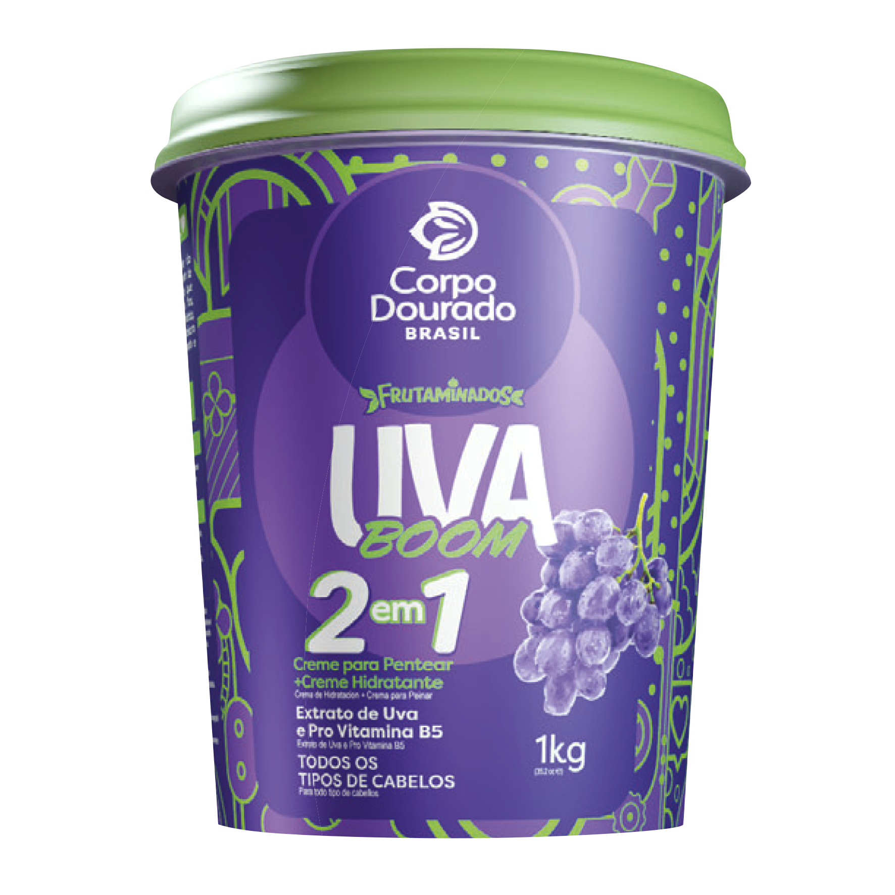 MASCARA CORPO DOURADO 1KG UVA BOOM