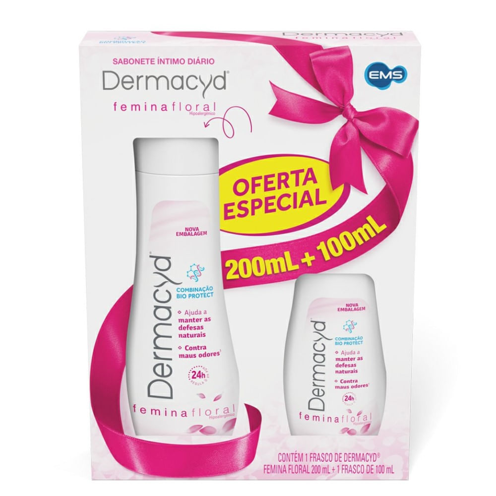 SABONETE LIQUIDO INTIMO DERMACYD 200ML+100ML FEMINA