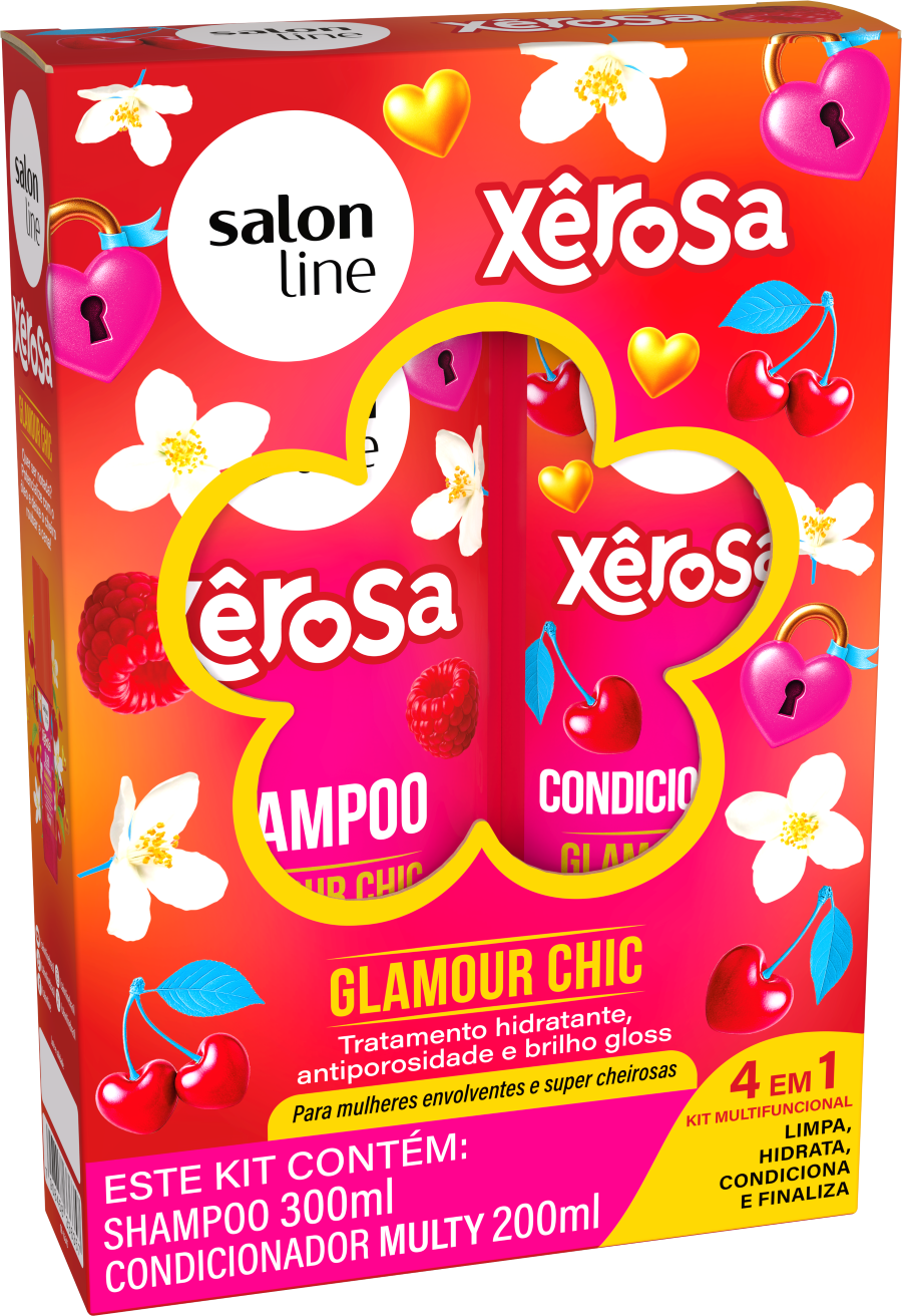 SHAMPOO 300ML + CONDICIOANDOR 200ML SALON LINE XEROSA GLAMOUR CHIC
