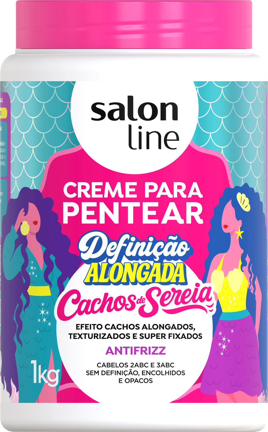 CREME DE PENTEAR SALON LINE 1KG DEFINICAO ALONGADA CACHOS DE SEREIA