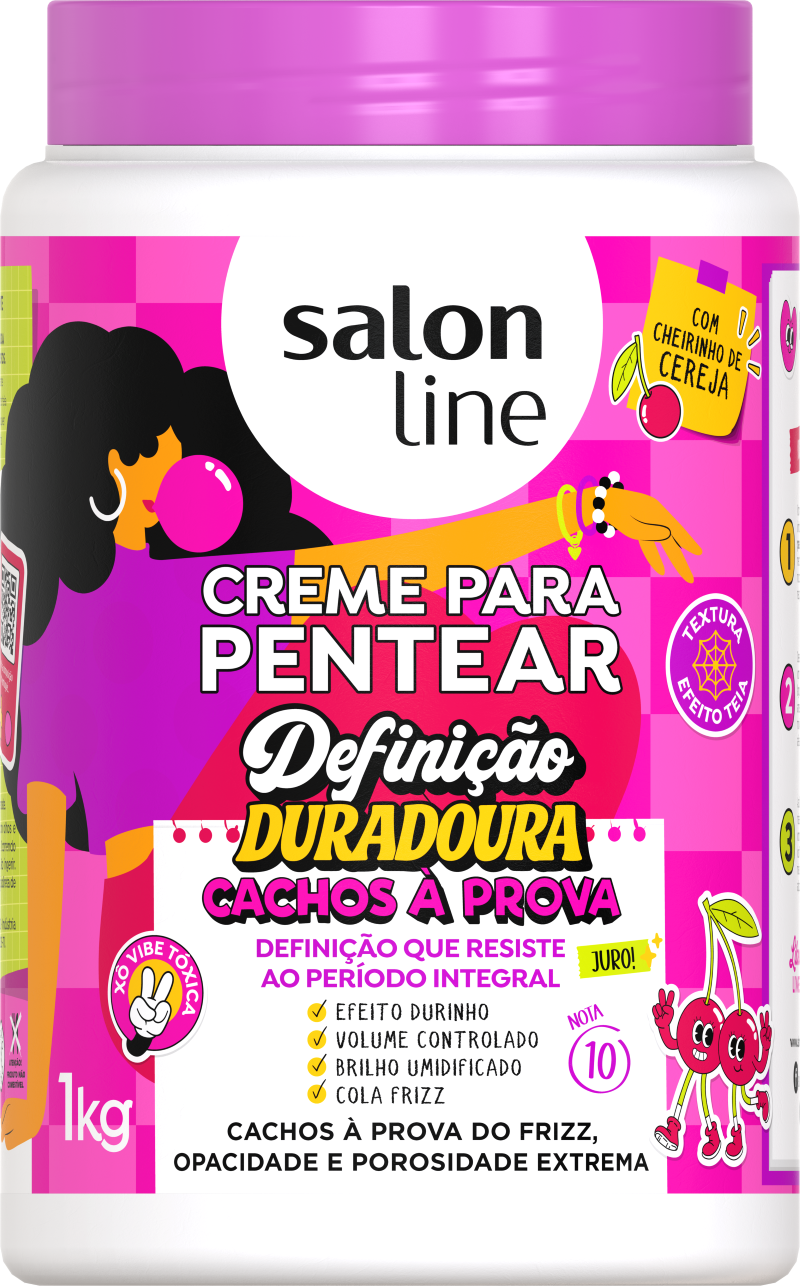 CREME DE PENTEAR SALON LINE 1KG DEFINICAO DURADOURA CEREJA