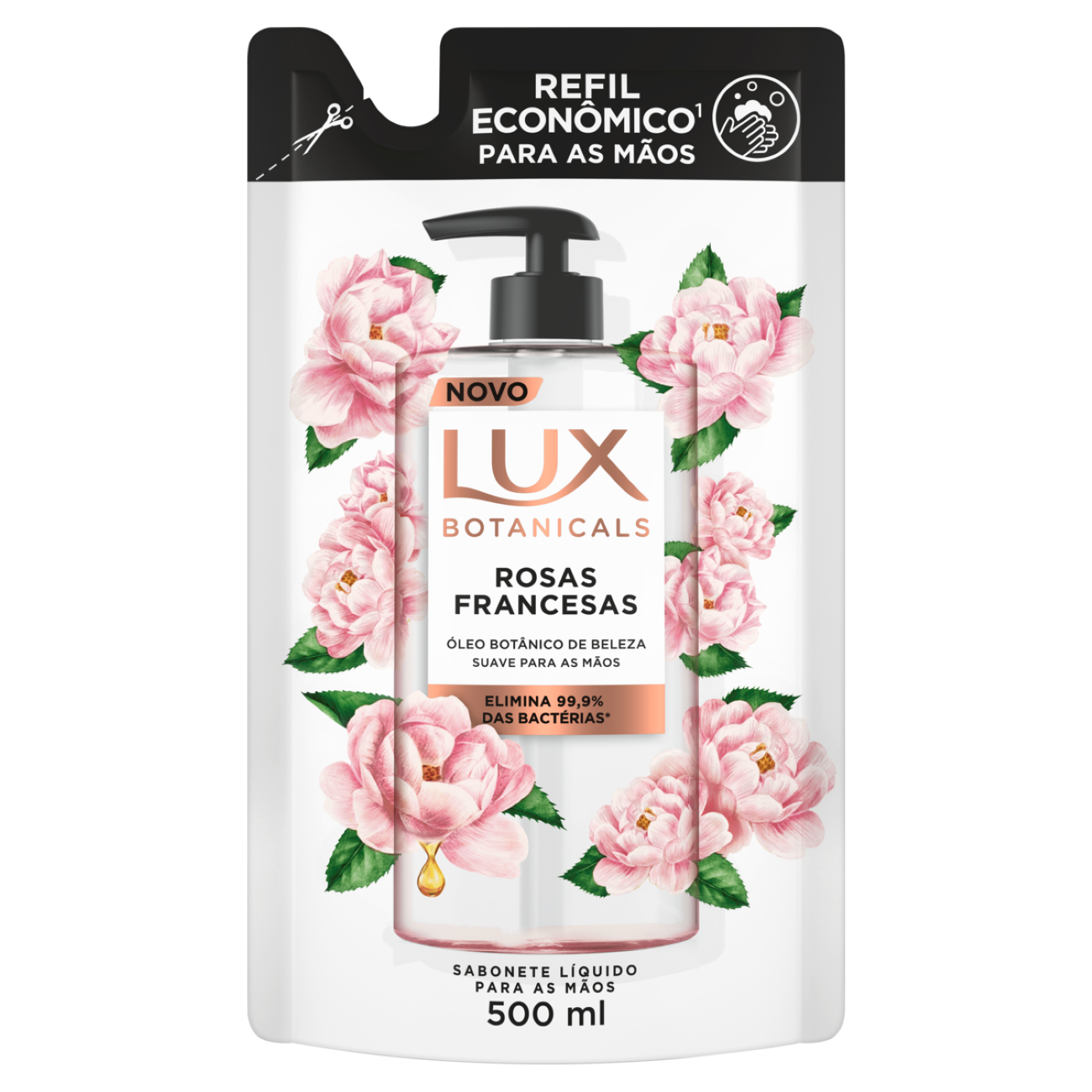 SABONETE LIQUIDO LUX PARA MAOS REFIL 500ML ROSAS FRANCESAS