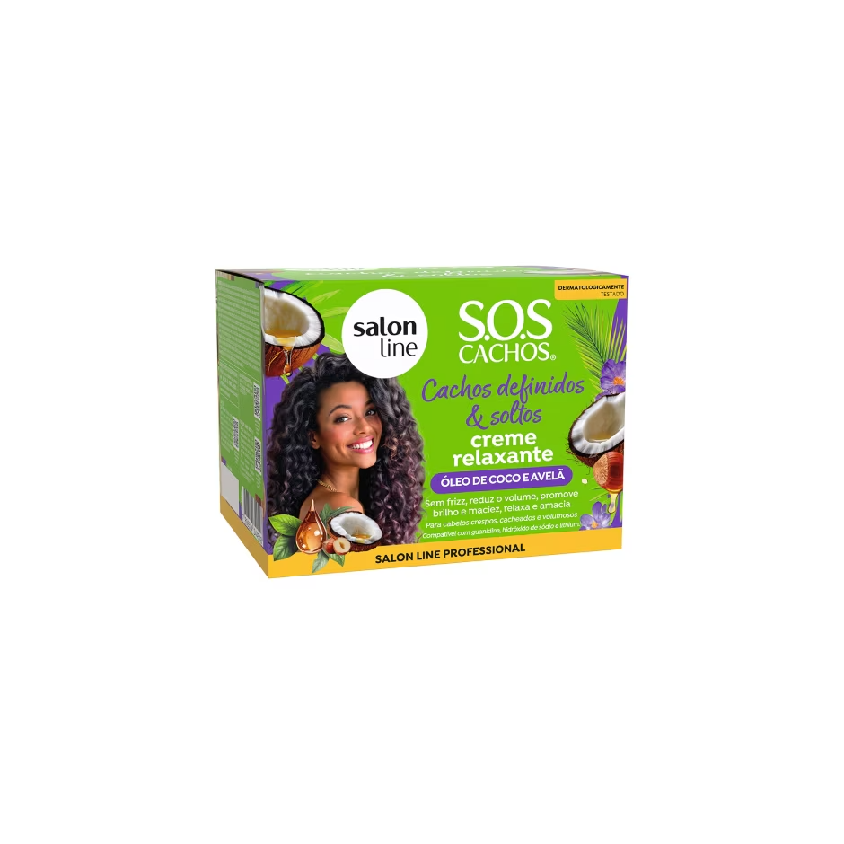 CREME RELAXANTE SALON LINE SOS CACHOS 200G OLEO DE COCO E AVELA
