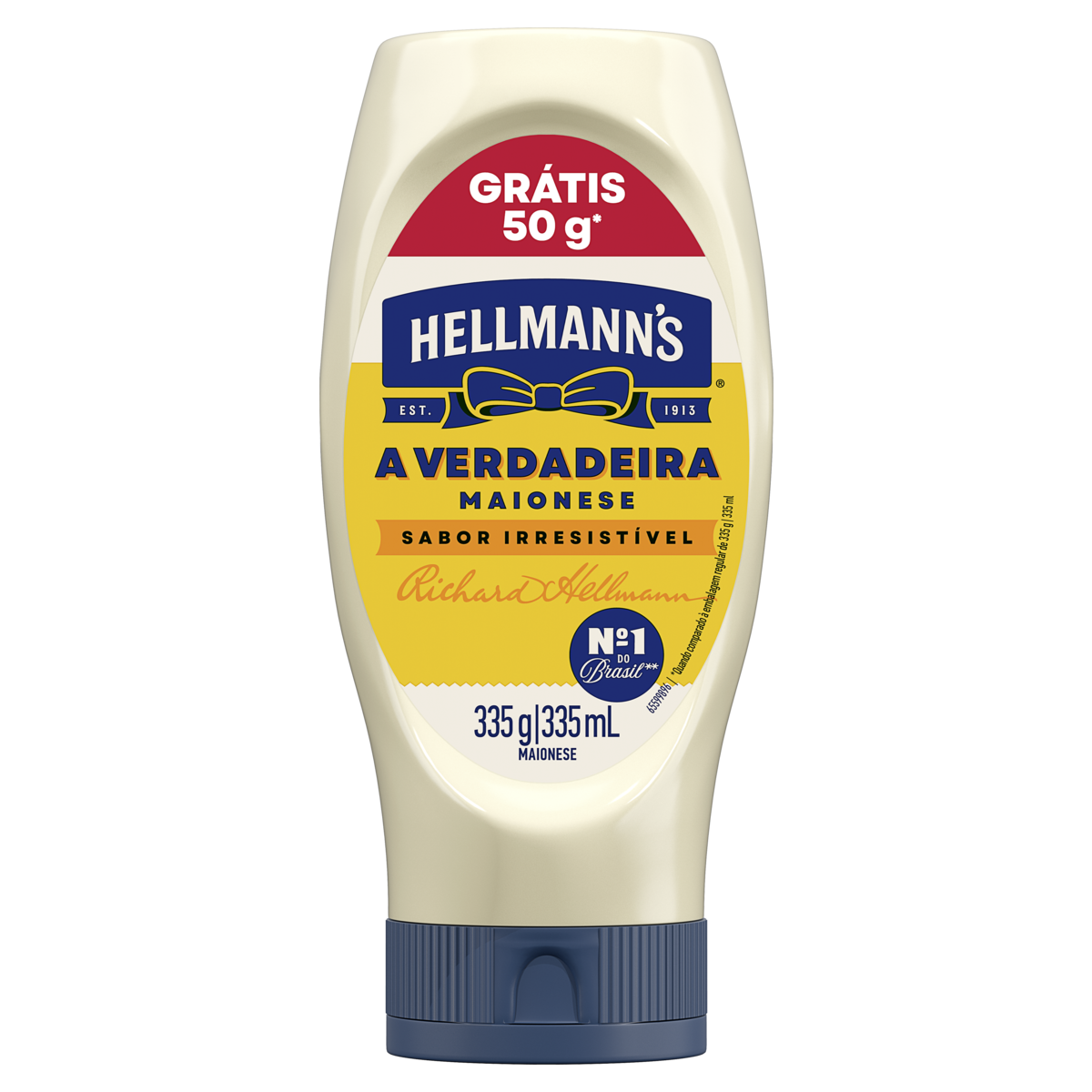 MAIONESE HELLMANNS 335G GRATIS 50G SQUEEZE TRADICIONAL