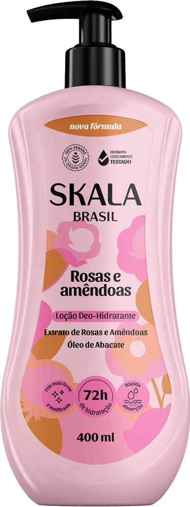 LOCAO DEO HIDRATANTE SKALA 400ML ROSAS E AMENDOAS