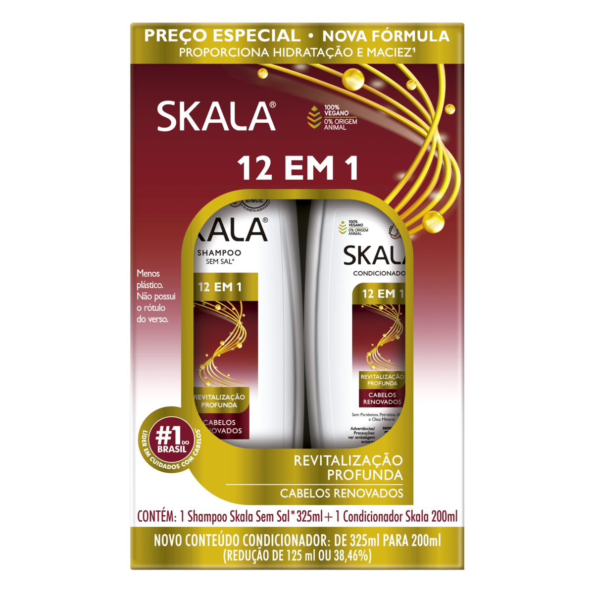 SHAMPOO 325ML + CONDICIONADOR 200ML SKALA 12 EM 1