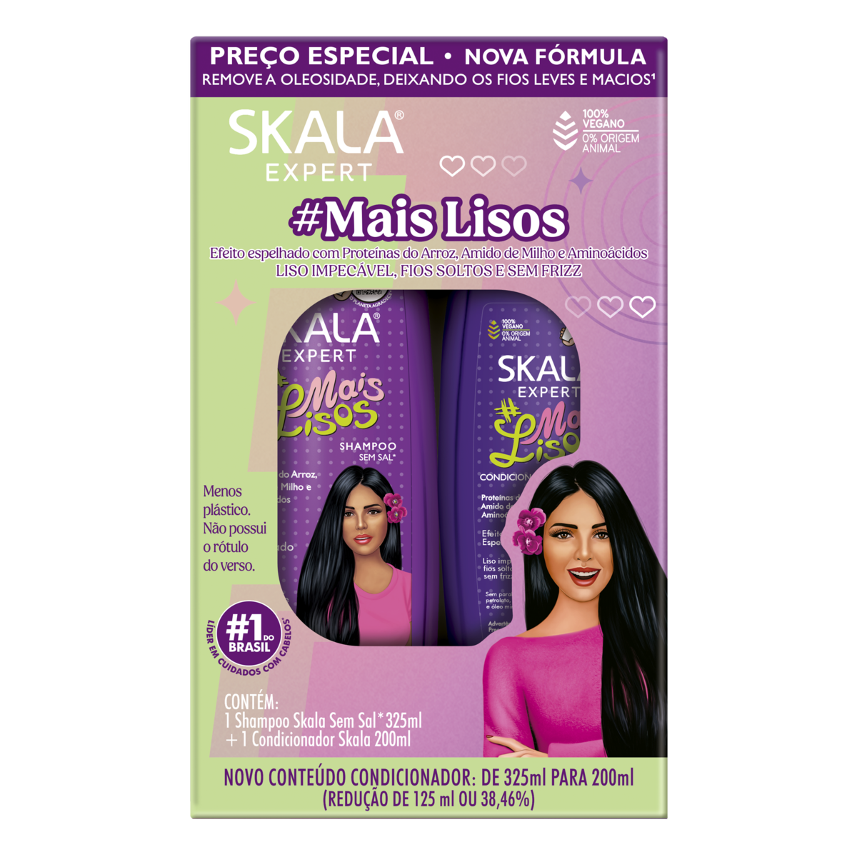 SHAMPOO 325ML + CONDICIONADOR 200ML SKALA MAIS LISO