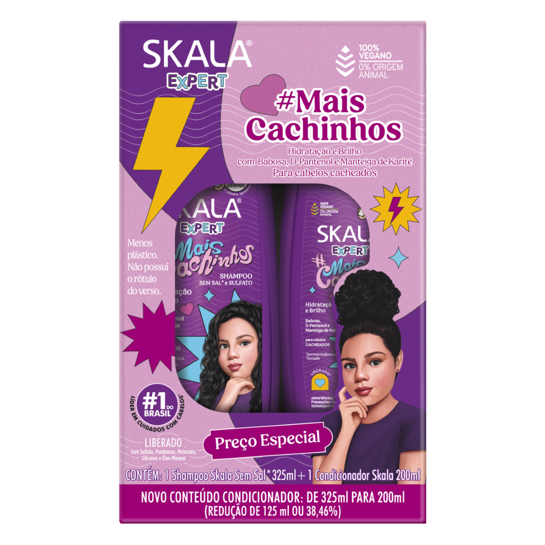 SHAMPOO 325ML + CONDICIONADOR 200ML SKALA MAIS CACHINHOS