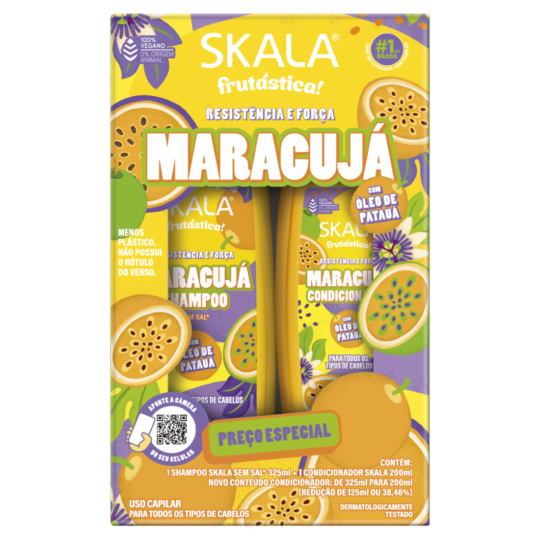 SHAMPOO 325ML + CONDICIONADOR 200ML SKALA MARACUJA