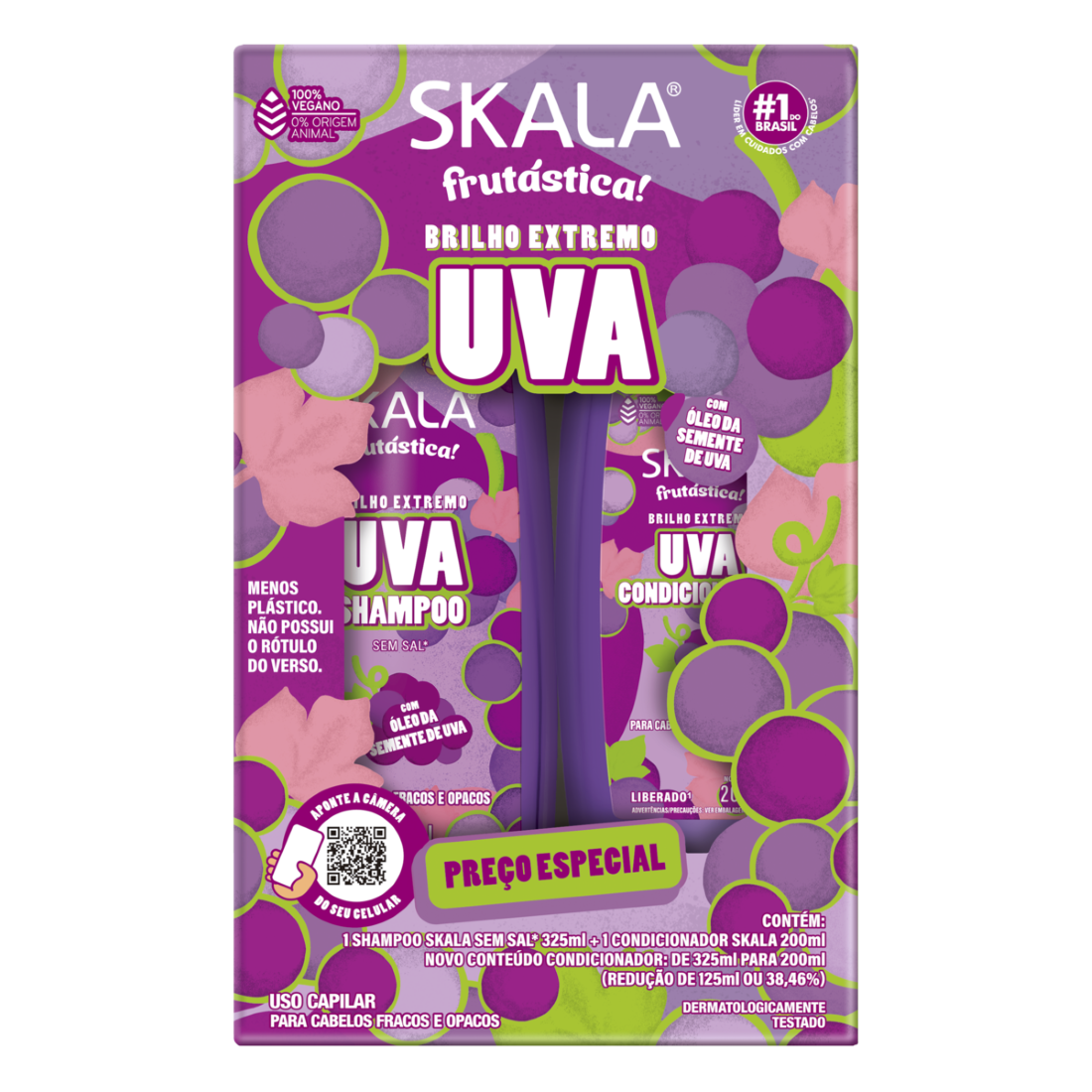 SHAMPOO 325ML + CONDICIONADOR 200ML SKALA UVA