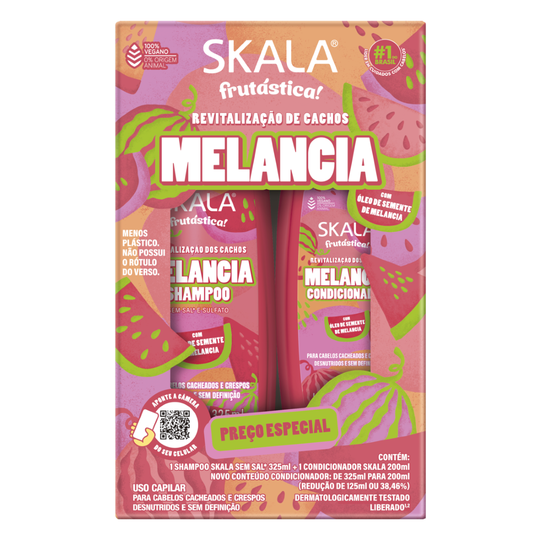 SHAMPOO 325ML + CONDICIONADOR 200ML SKALA MELANCIA