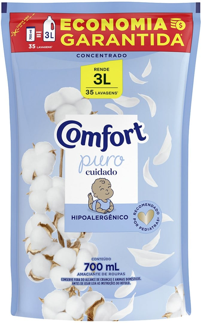 AMACIANTE COMFORT CONCENTRADO SACHE 700ML PURO CUIDADO