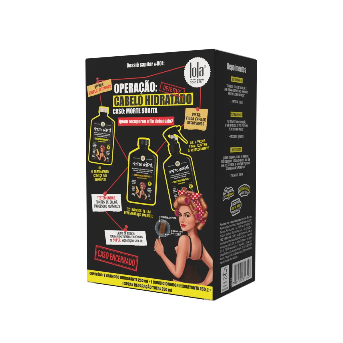 KIT LOLA MORTE SUBITA TRIO SHAMPOO + CONDICIONADOR + SPRAY